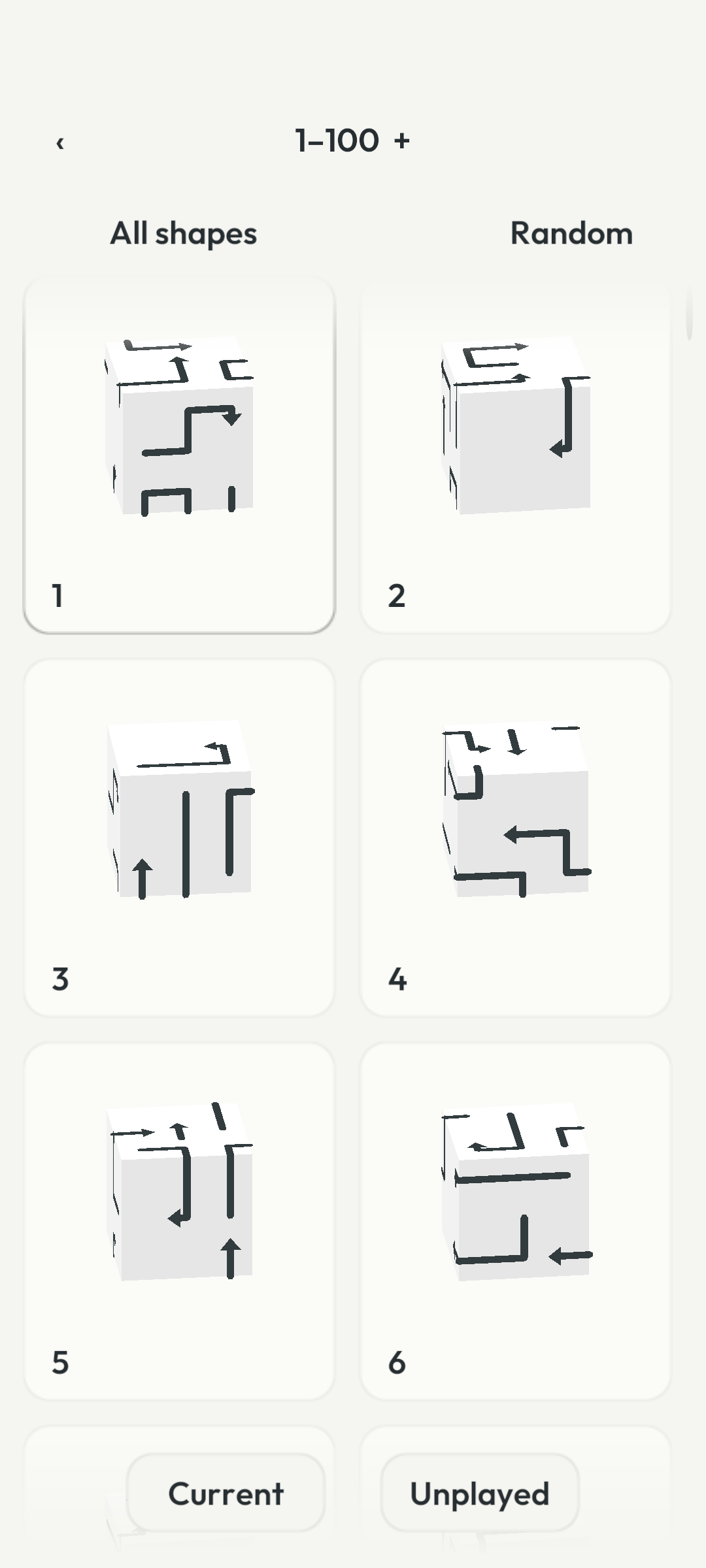 JunBan’s level gallery with previews of the real three-dimensional puzzles